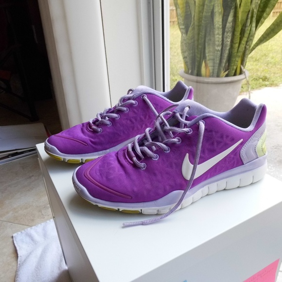 purple and green sneakers